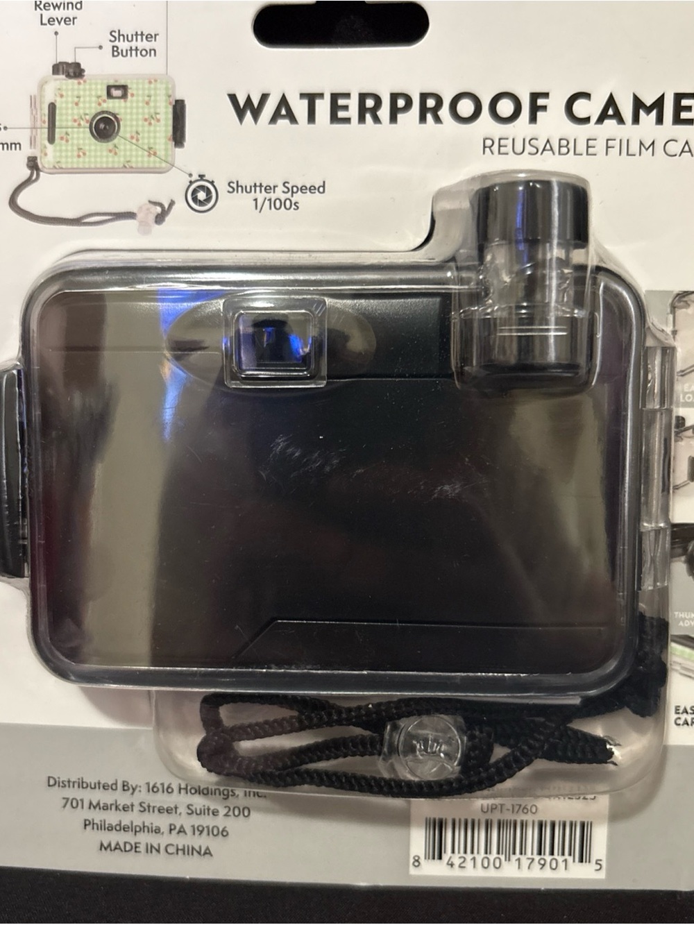 Waterproof Reusable Film Camera — Mint Green Cherry Pattern - Picture 4 of 4